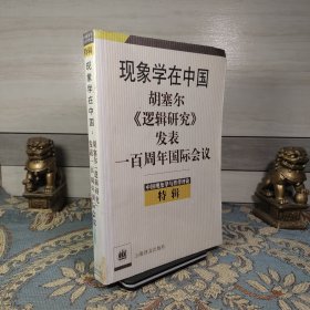 现象学在中国：胡塞尔《逻辑研究》发表一百周年国际会议