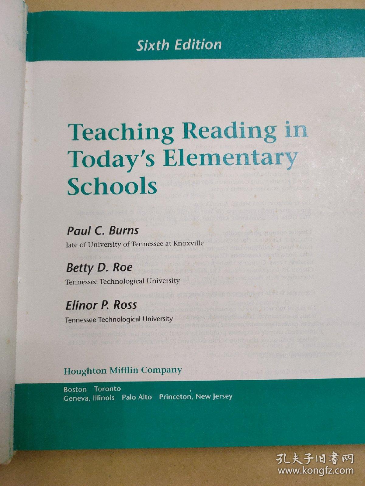 TEACHING READING IN TODAY'S ELEMENTARY SCHOOLS