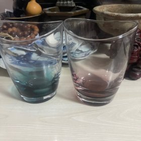 日本回流哨子玻璃冷水杯咖啡杯（对杯）