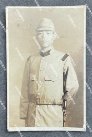 抗战时期 日军华北方面军第二野战炮兵厂士兵高田进刚入伍时肖像照一枚