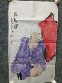 著名书画家，陈震生人物画作品