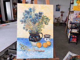 梵高花瓶临摹