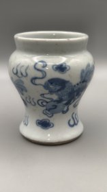 清代青花马蹄尊，全品。看图。