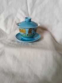 景德镇珍藏版陶瓷三才盖碗瓷器口杯茶五牛图盖碗茶具180毫升瓷器