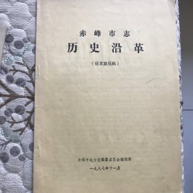 赤峰市志（历史沿革）老文件稀缺