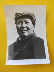 毛泽东主席标准像老照片，精美泛银