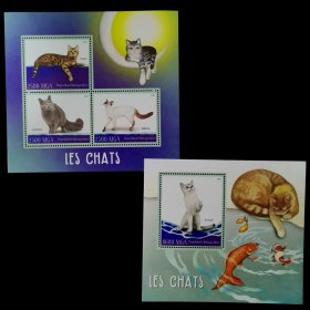 马达加斯加2016 宠物猫博美拉猫~尼比龙猫~奥西猫邮票2M全新