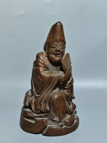 民国时期竹雕济公 高15.5cm，宽9cm，
