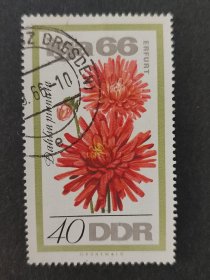 德国邮票 东德1966年大丽花 1枚销