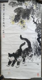 著名书画家，广州文史馆馆员，广东增城陈水源精品设色花鸟条幅