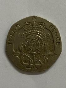 英国1989年20便士硬币