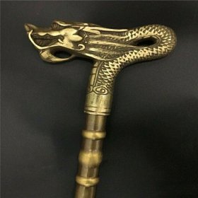 纯铜龙头拐杖