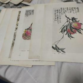 吴昌硕作品 牡丹水仙 双桃 岁朝清供 石榴  花下啄食 紫藤翠鸟 蒲塘秋艳  柳溪鹅戏  茶花水仙 木棉鸣雀  共7张10幅