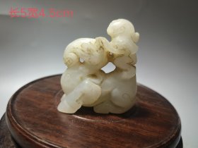 天然和田玉人骑马挂件