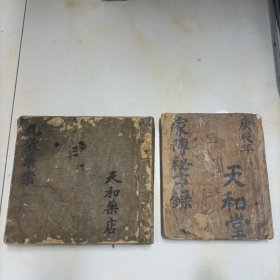 手抄本《丸散药案—天和药店》《家传秘方—天和堂》一套2册