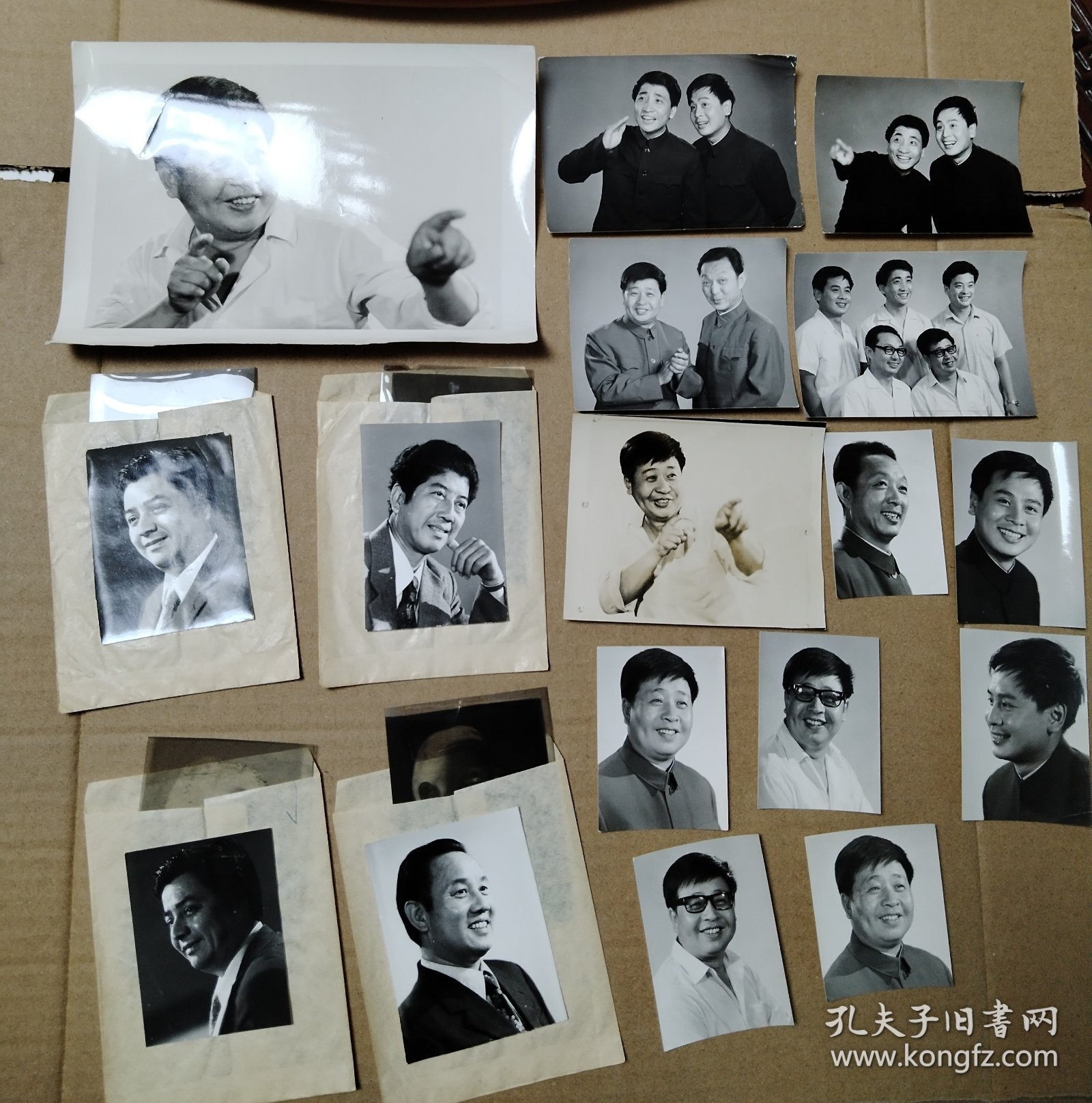 相声表演艺术家 七八十年代，赵振铎 唐杰忠 马季 李金斗 姜昆 梁厚民 照片一组17张，其中4张带底片