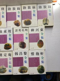 华夏青史文人全集丛书（全九种13册）苏东坡全集（上下册）韩昌黎全集、诸葛孔明全集、惜抱轩全集、陆放翁全集（上中下册）欧阳修全集（上下）、柳河东全集、李太白全集、龚定庵全集类编（精装如图、内页干净）
