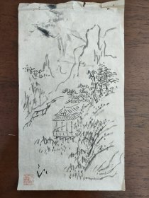 【庞元济印】款 山水小稿 15Cm㐅27Cm