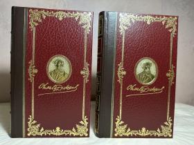 Christmas Stories by Charles Dickens Complete Work Oxford Leather Gilded 2 Vols,《圣诞颂歌》查尔斯·狄更斯 ，瑞士Edito-Service出版社1970年出版狄更斯逝世100周年纪念限量版精装书