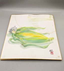 三张纸板画，有点不平整，压一压就能好。其中玉米那幅有轻微水渍，不影响画面。三张 9.9。满58包邮偏远地区邮费自付。
