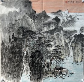 【终身保真字画，得自画家本人】姜明 68X68cm！2 安徽天长人。中国美术家协会会员、中国工笔画协会会员、安徽省美术家协会会员、天长市美术家协会副主席、秘书长、亮东方书画院院长。