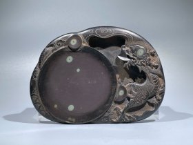 正宗龙腾四海端砚，造型新颖，寓意深刻，雕工精细，包浆浑厚，收藏佳品！