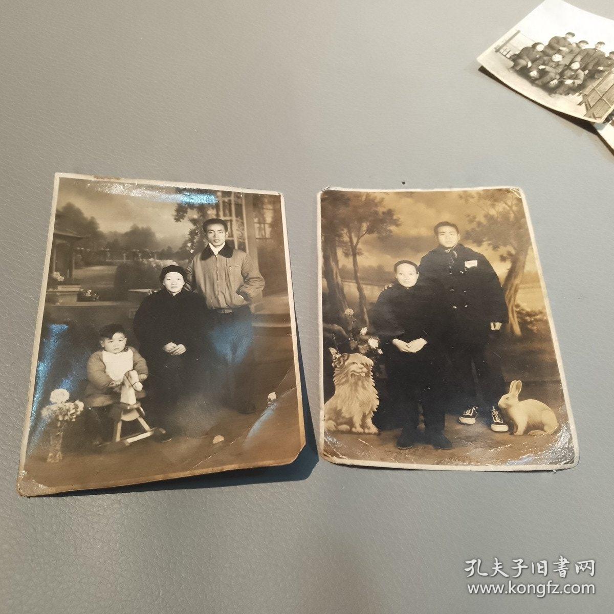 五十年代母子合影两张合售