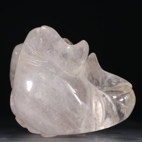 清代 水晶嵌银胡人摆件