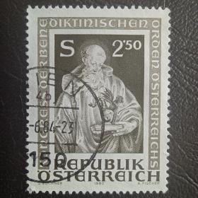 ox0106外国纪念邮票奥地利1980年邮票 独身者 信销 1全  雕刻版 邮戳随机