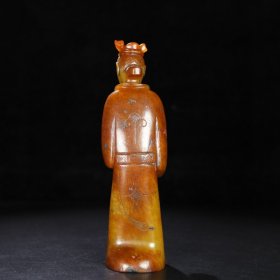 旧藏 和田玉人，玉质细腻油润，包浆老道 尺寸 长 5.2厘米，宽 3.8厘米，高 19厘米，重 469克！