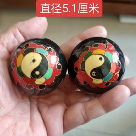 掐丝珐琅景泰蓝手球一对6891