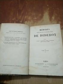 MEMOIRES DE DIDEROT（ 狄德罗回忆录 1.2  法文原版）