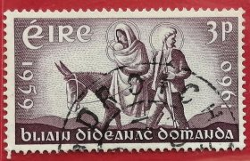 爱尔兰邮票 1960年 发行量125万 世界难民年 逃亡图 2-1 信销