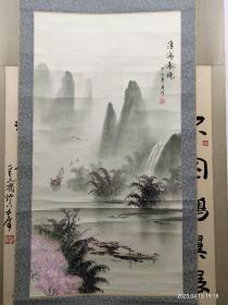 老的山水画。96*50厘米画芯