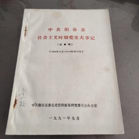 中共阳谷县社会主义时期党史大事记 (送审稿)油印本