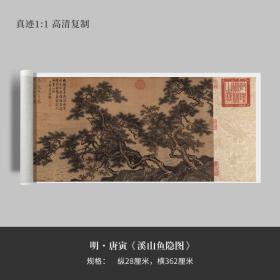 唐伯虎（寅）国画《溪山鱼隐图》高清复制微喷书法字帖临摹手裱