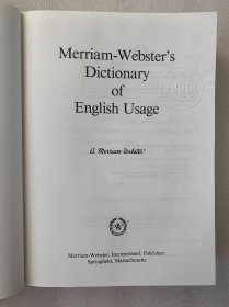 现货  英文版 Merriam-Webster's Dictionary of English Usage  韦氏英语惯用法词典 16开本精装 美国印刷