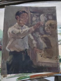 天津著名油画家 李昂（李文珍）油画一副