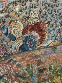 吉祥天母唐卡刺绣织锦画