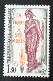 FR2法国邮票1985女神雕塑 雕刻版外国邮票 新 1全