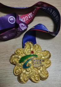 2022深圳宝安全程马拉松比赛纪念大铜章完整带原装袋子