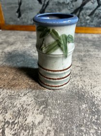 竹叶笔筒，开线