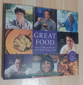 英文书 Great Food: Over 175 Recipes from Six of the World's Greatest Chef's Hardcover by Delia Carluccio, Antonio; Hom, Ken; Jaffrey, Madhur; Nairn, Nick; Rhodes, Gary; Smith (Author)