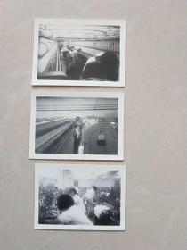 五十年代一寸照片《纺织厂》三枚