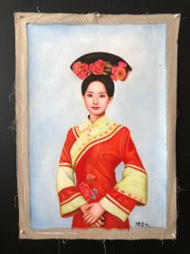 油画136【陈逸飞】手绘油画，104*74cm左右

实物拍摄，一物一图