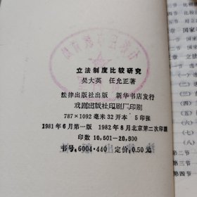 立法制度比较研究