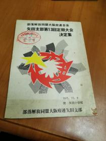 部落解放同盟大坂府联合会 矢田支部第13回定期大会决定集