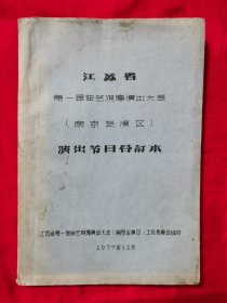 江苏省第一届曲艺观摩演出大会南京会演区演出节目合订本（16开油印本）