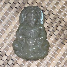 保真A货翡翠，翡翠观音吊坠一件01。