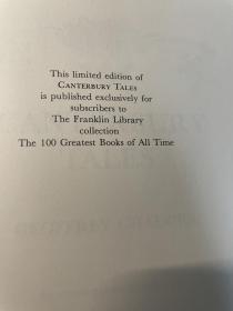 chaucer 乔叟经典 the canterbury tales《坎特伯雷故事集》chaucer 乔叟经典  franklin library1974年出版 真皮精装 限量收藏版 世界100伟大名著系列丛书